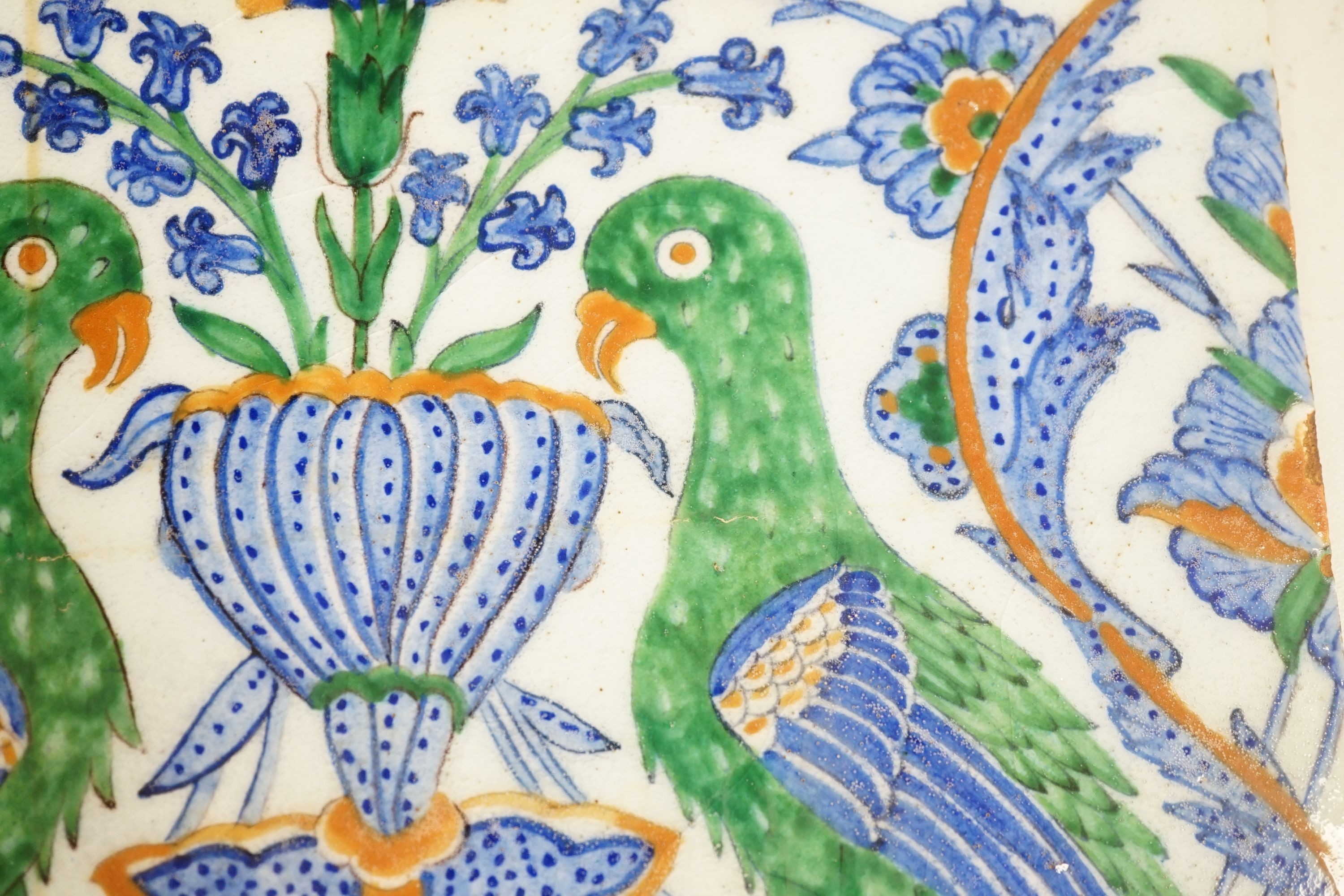 A large Iznik tile, 25 cms x 25 cms